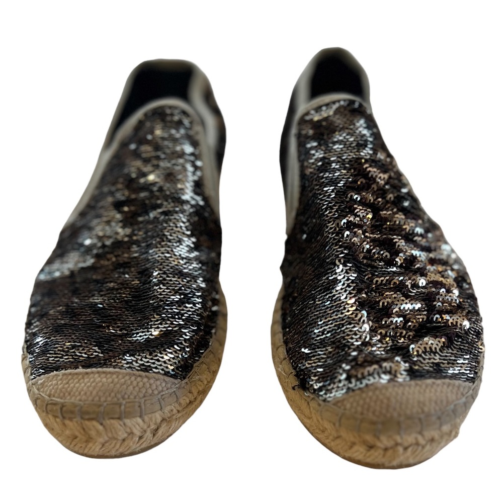 Vidoretta Silver Black Sequin Espadrilles EU Size 41 US Size 10 Glitter Glam